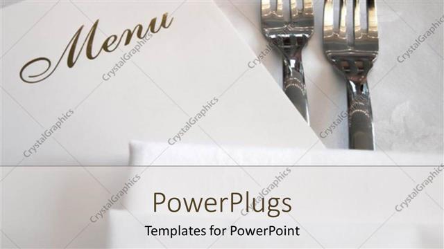  Presentation with pair - A pair of forks with the menu