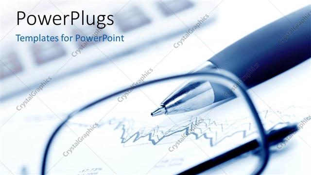  Presentation with pair - A pair of glasses and a ball point in the background