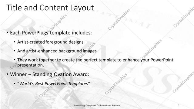 Title and Content presentation slide layout