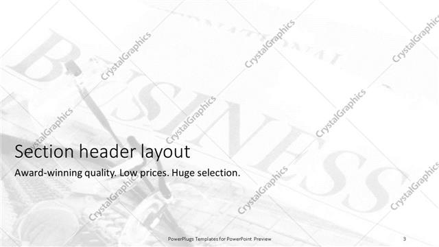 Section Header presentation slide layout