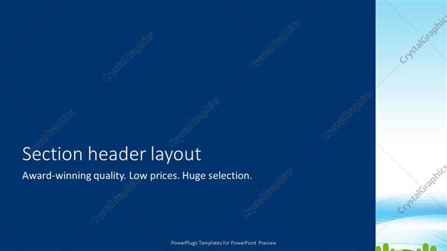 Section Header presentation slide layout