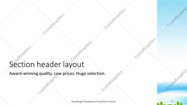 Section Header presentation slide layout