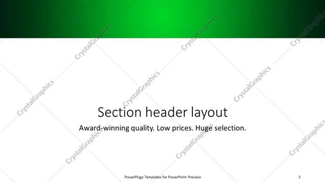 Section Header presentation slide layout