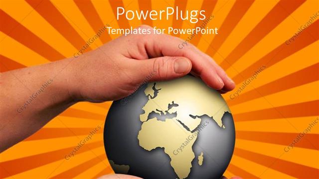  Presentation with save earth - A pair of hands holding the globe