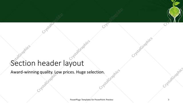 Section Header presentation slide layout
