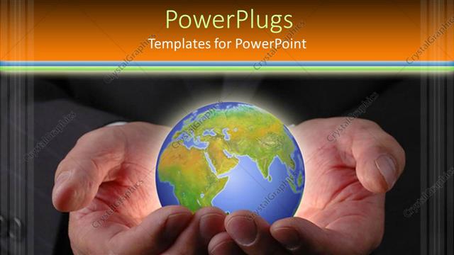  Presentation with safety - A pair of hands holding the globe for safety