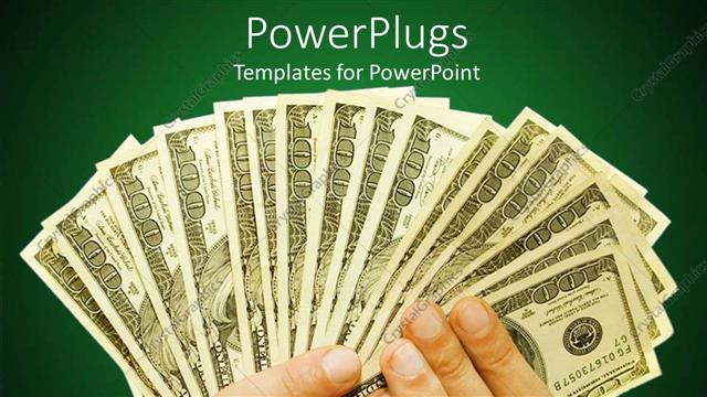  Presentation with bills - Pair of hands holding lots of hundred dollar bills