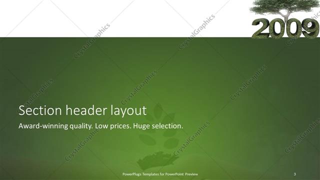 Section Header presentation slide layout
