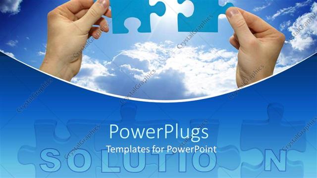  Presentation with holding puzzle pieces - A pair of hands holding two puzzle pieces