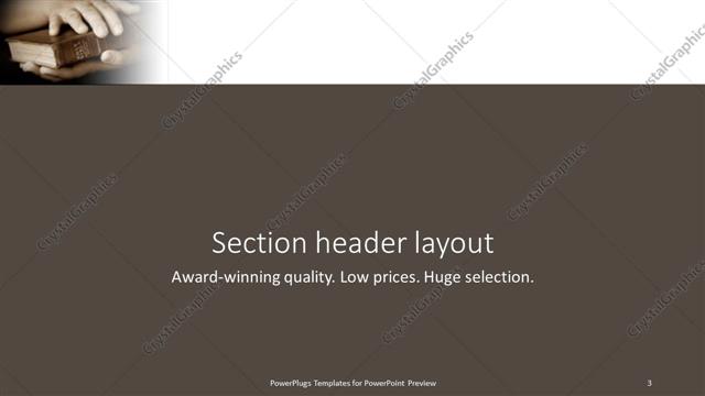 Section Header presentation slide layout
