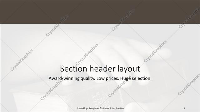 Section Header presentation slide layout