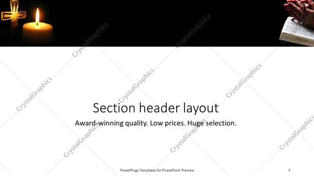 Section Header presentation slide layout