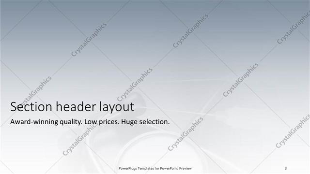 Section Header presentation slide layout