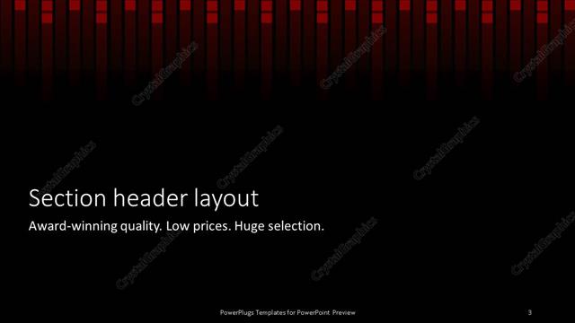 Section Header presentation slide layout