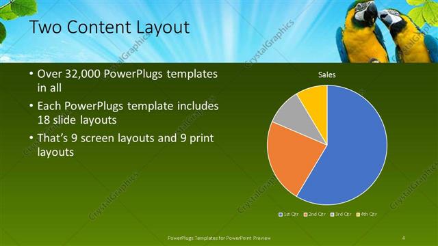 Two Content presentation slide layout