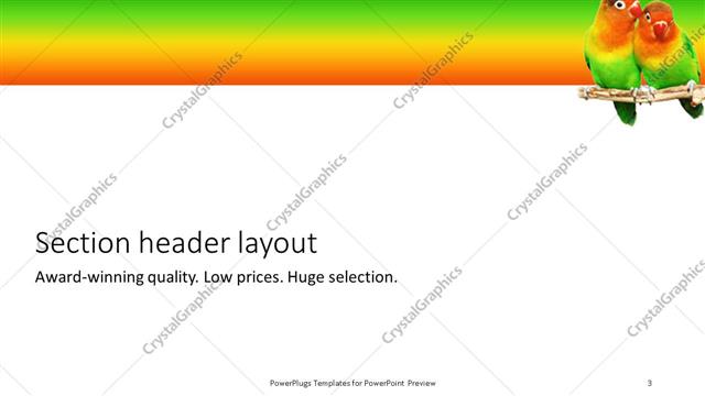 Section Header presentation slide layout