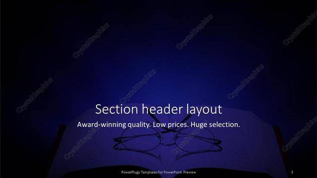 Section Header presentation slide layout