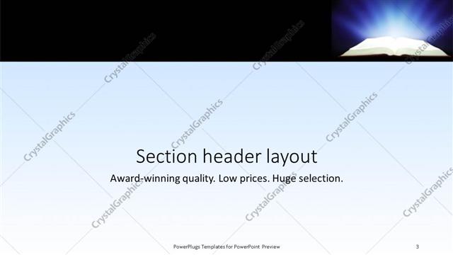 Section Header presentation slide layout