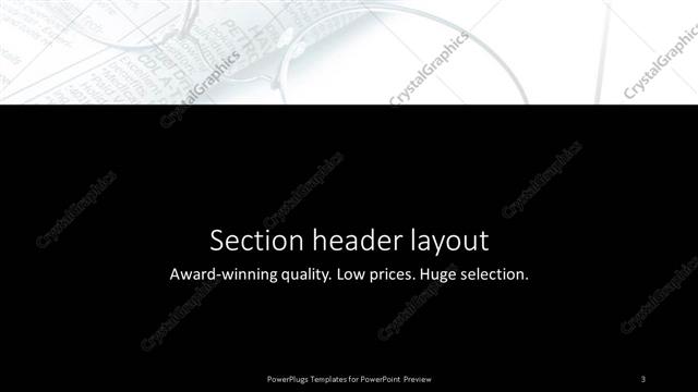 Section Header presentation slide layout