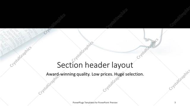 Section Header presentation slide layout