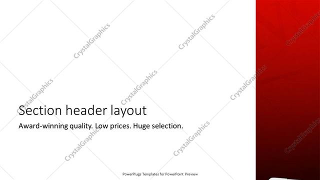 Section Header presentation slide layout