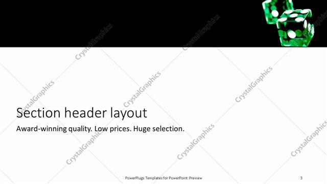 Section Header presentation slide layout