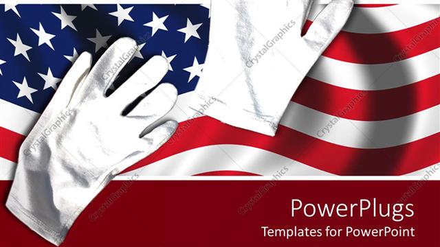  Presentation with military - A pair of white gloves on an American flag