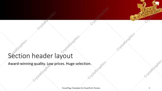 Section Header presentation slide layout