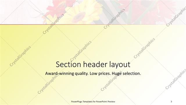 Section Header presentation slide layout
