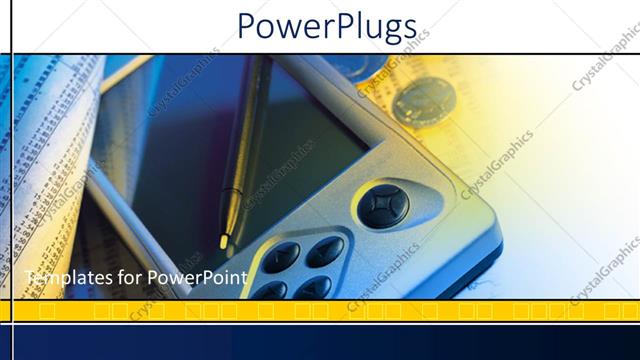  Presentation with pilot - Palm pilot with stylus and newspaper