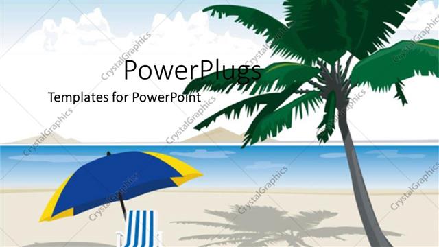  Presentation with palm tree - A palm tree and a chair on the beach