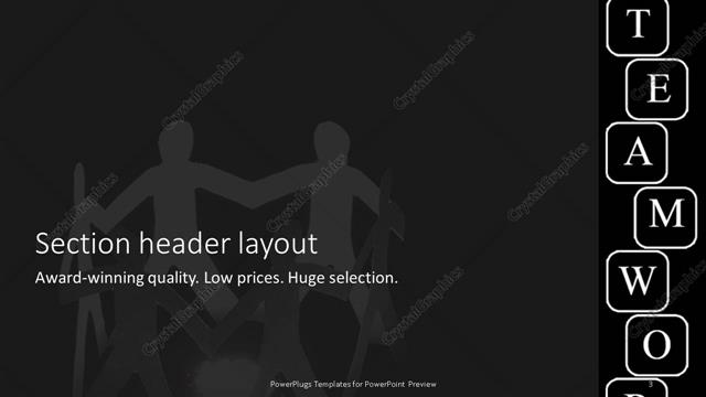 Section Header presentation slide layout