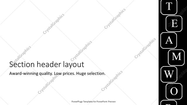 Section Header presentation slide layout