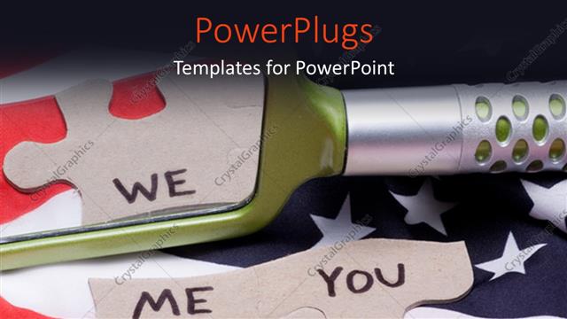  Presentation with united states - Paper jigsaw puzzle pieces with text me and you