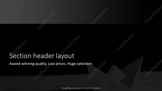 Section Header presentation slide layout