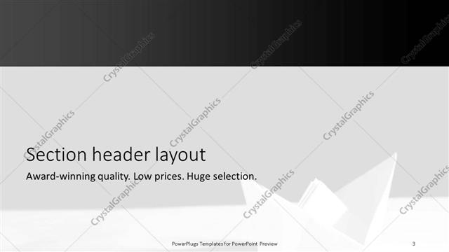 Section Header presentation slide layout