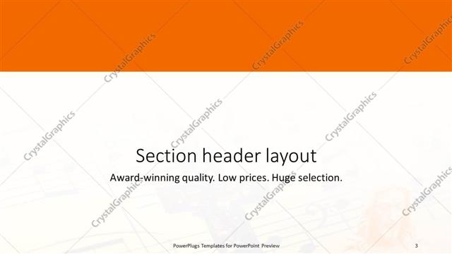 Section Header presentation slide layout