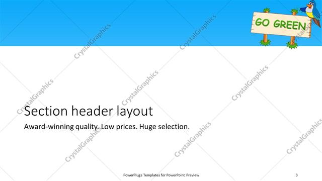 Section Header presentation slide layout