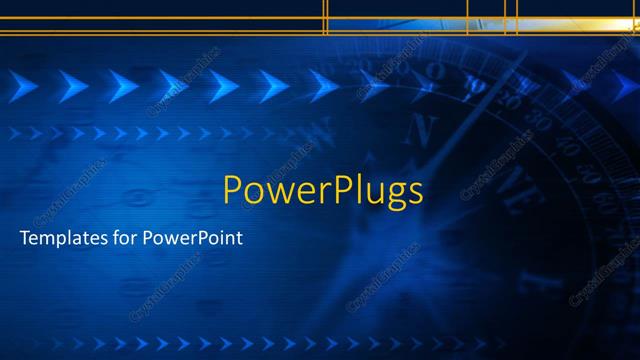  Presentation with blue global - Part of a compass and some shapes on a blue background