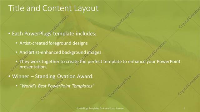 Title and Content presentation slide layout