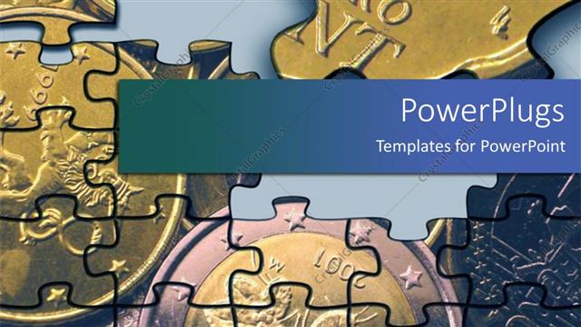  Presentation with euro - Partly assembled jigsaw puzzle depicting euro coins