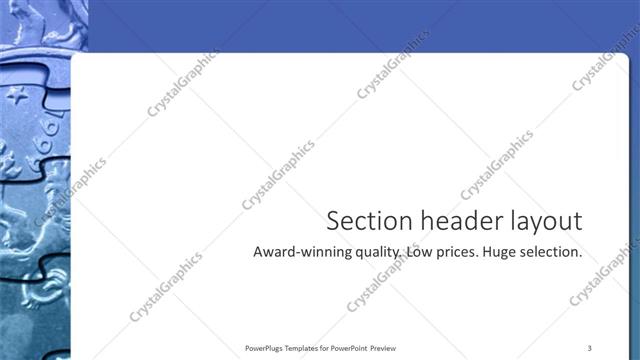 Section Header presentation slide layout