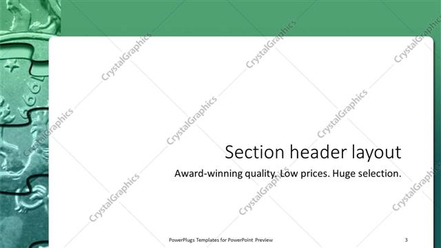 Section Header presentation slide layout