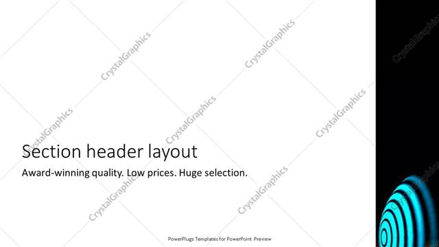 Section Header presentation slide layout