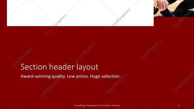 Section Header presentation slide layout