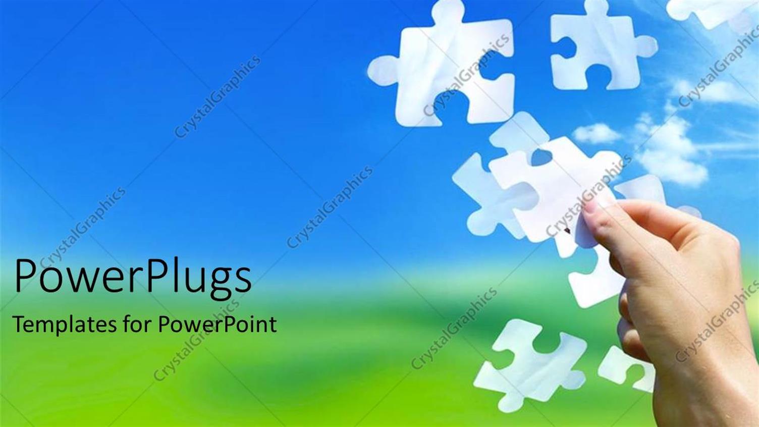 Featuring Parts of the Puzzle Metaphor Blue Background