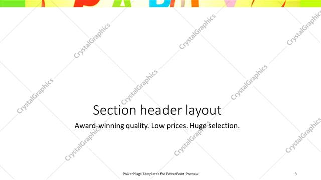 Section Header presentation slide layout