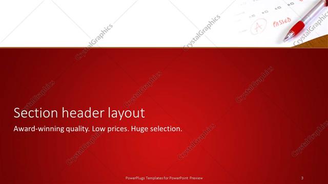 Section Header presentation slide layout