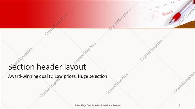 Section Header presentation slide layout