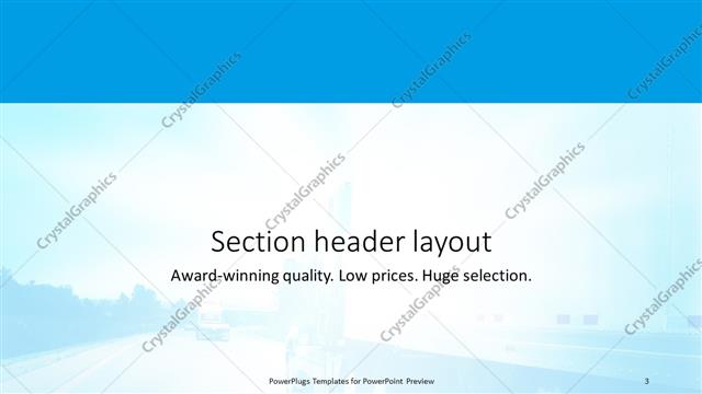 Section Header presentation slide layout